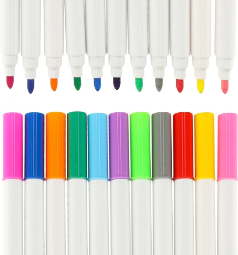 12 gekleurde krijtstiften in de set