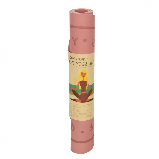 Mat voor yoga oefenen met antislip akoestische isolatie 127x63x0,6 cm roze