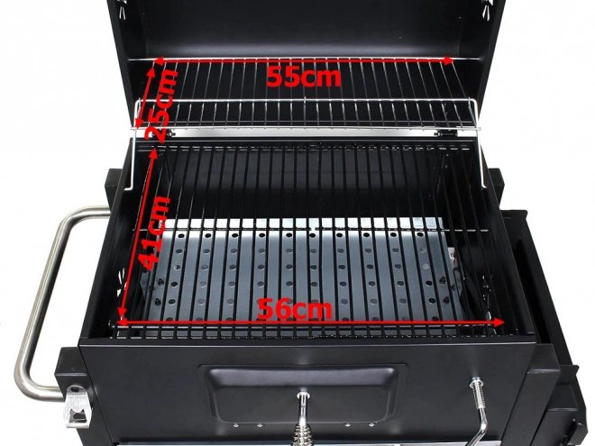 Tuinbarbecue op Houtskool met Twee Roosters en Thermometer