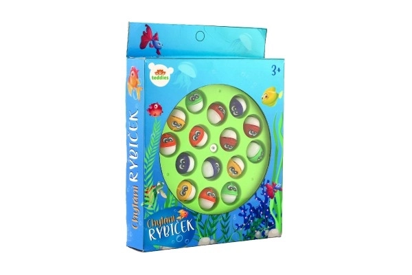 Spel Vissen/Vissers gezelschapsspel 16x17,5cm op batterijen in doos 16x22x3,5cm