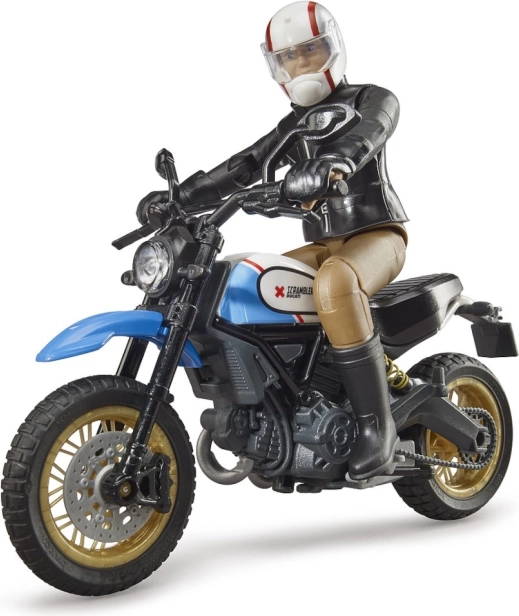 Bworld motor Scrambler DUCATI Cafe Racer met rijder