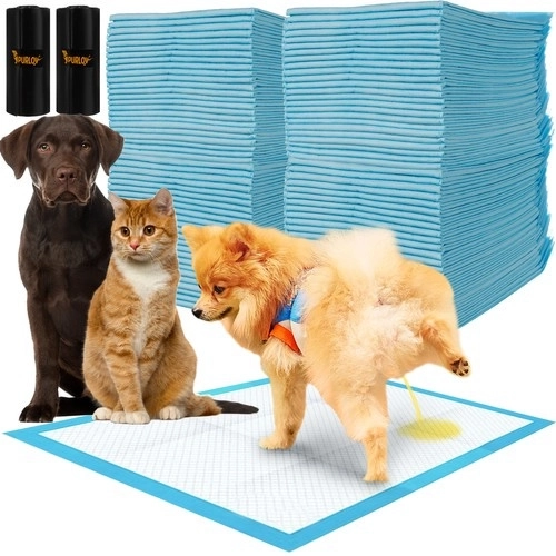 Absorberende hygiënische onderlegger voor dieren 60 x 40 cm - 100 stuks
