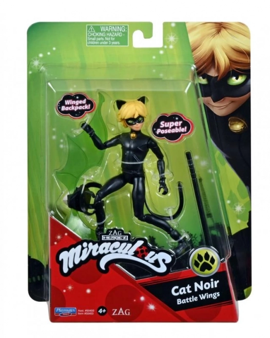 Miraculous Cat Noir-figuur met strijdvleugels