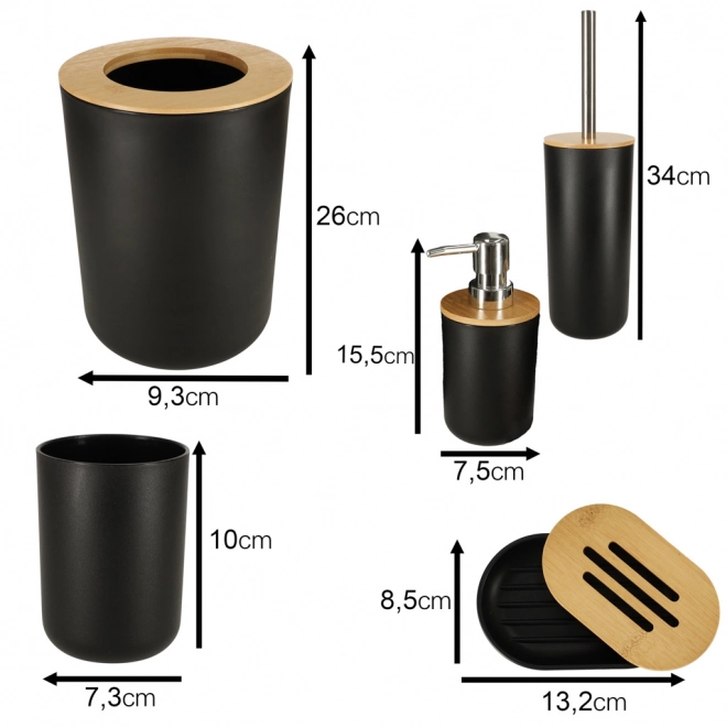 Elegante set badkamerdaccessoires 6 stuks zwart