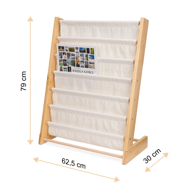 Kinder houten boekenrek met standaard 76,5 cm