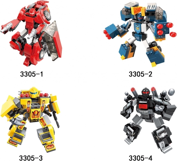 Qman bouwset Blast Ranger set van 4 robots