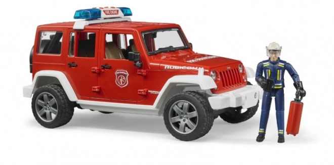 Bruder Rode Brandweer JEEP WRANGLER met figuur en accessoires