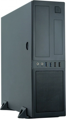 Compacte zwarte mATX-computerkast