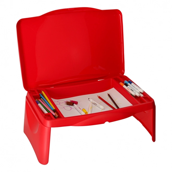 Kinderautotafel met opbergruimte – Rood