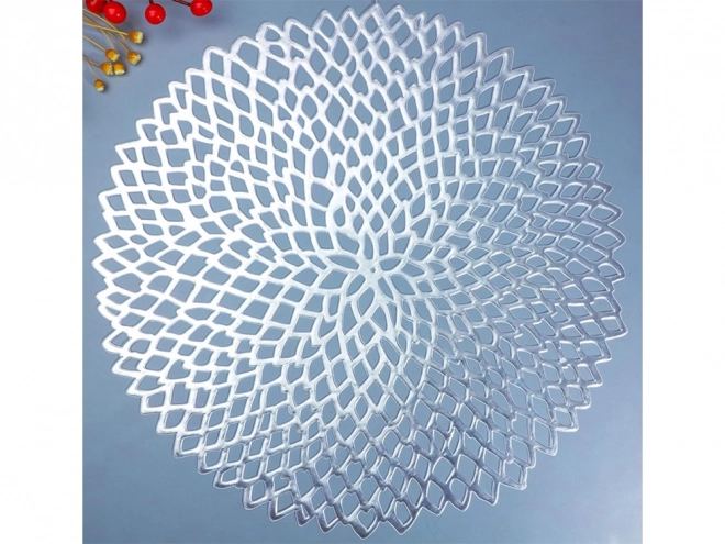 Rond opengewerkt plastic tafelkleed