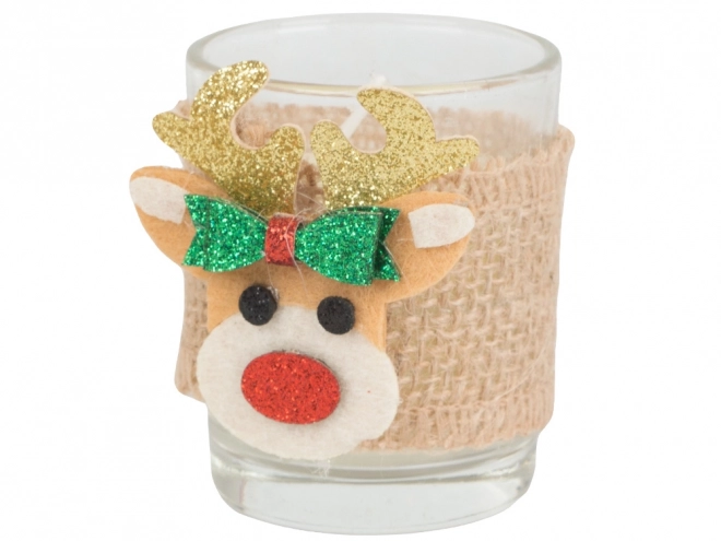 Geurkaarsen in glas met rendiermotief, set van 2 stuks