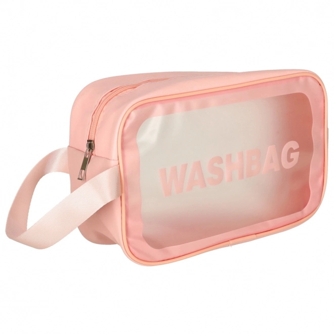 Roze doorzichtige reis cosmetica tasjes, waterdicht, set van 3 stuks