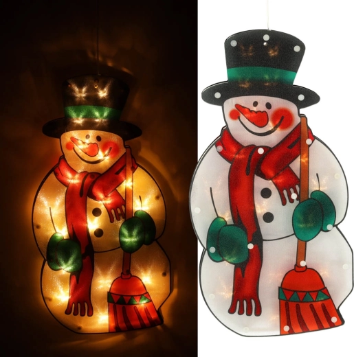 LED hangende kerstdecoratie voor het raam – boompje 45 cm – Sneeuwman