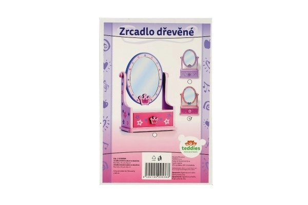 Houten sieradendoos met spiegel voor kleine prinsessen