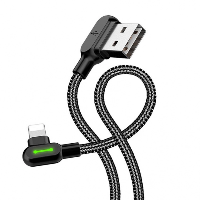 Hoekige USB Lightning Kabel Mcdodo CA-4674 LED, 0,5 m (zwart)