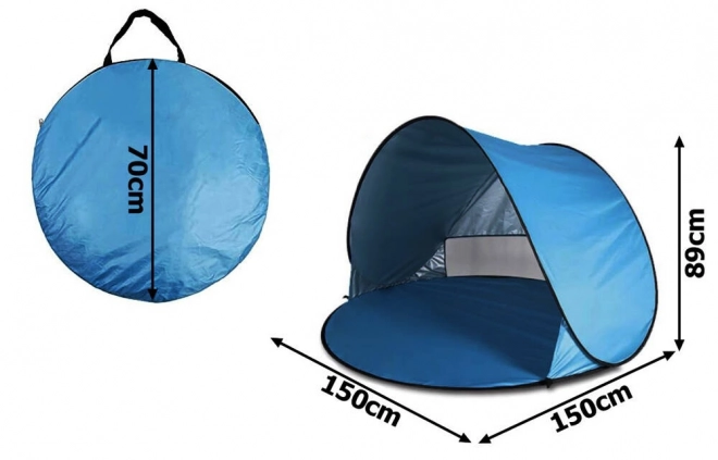 Zelfuitvouwende strandtent met UV-bescherming