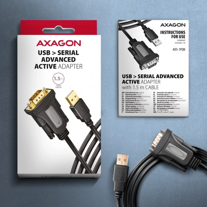 USB 2.0 naar RS-232 Adapter met seriële poort, 1,5m kabel, FTDI-chip