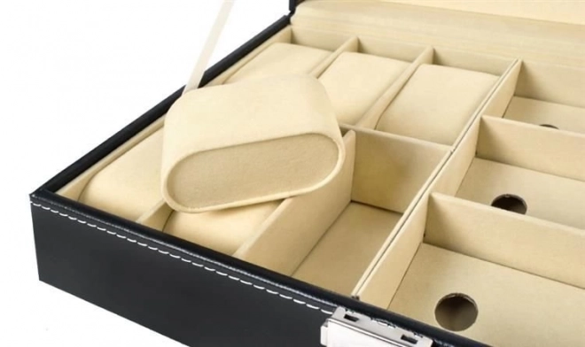 Elegante zwarte organizer voor horloges en brillen