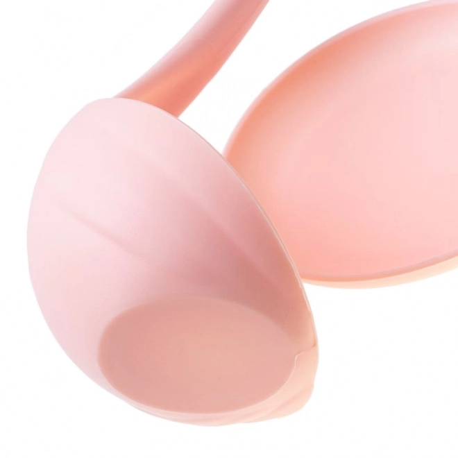 Zwevende opscheplepel met schoteltje - roze