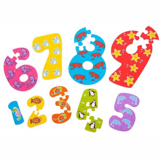 Educatieve puzzel cijfers 1–9