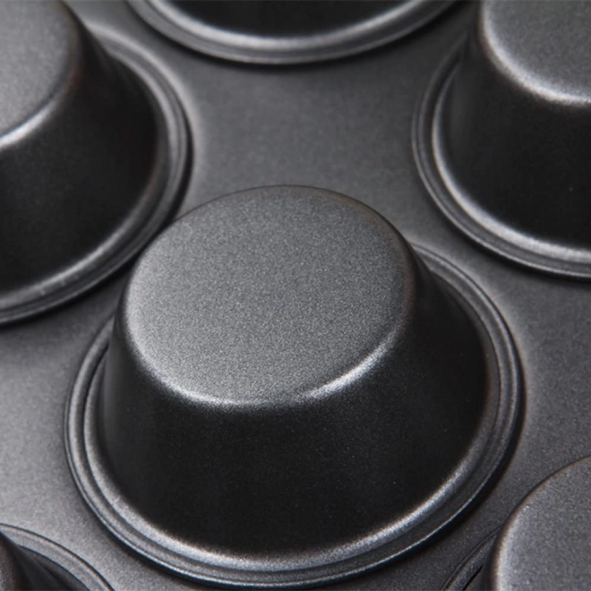 Teflon bakvorm voor muffins met 12 siliconen bakvormpjes