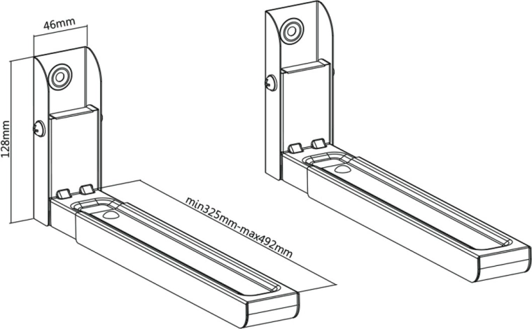 Verstelbare armen 325–492 mm