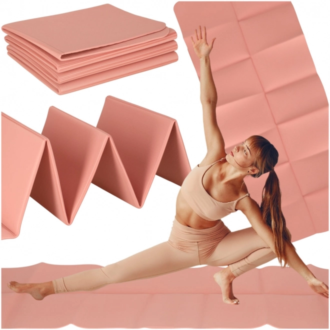 Opvouwbare yogamat 183x61x0,4 cm roze