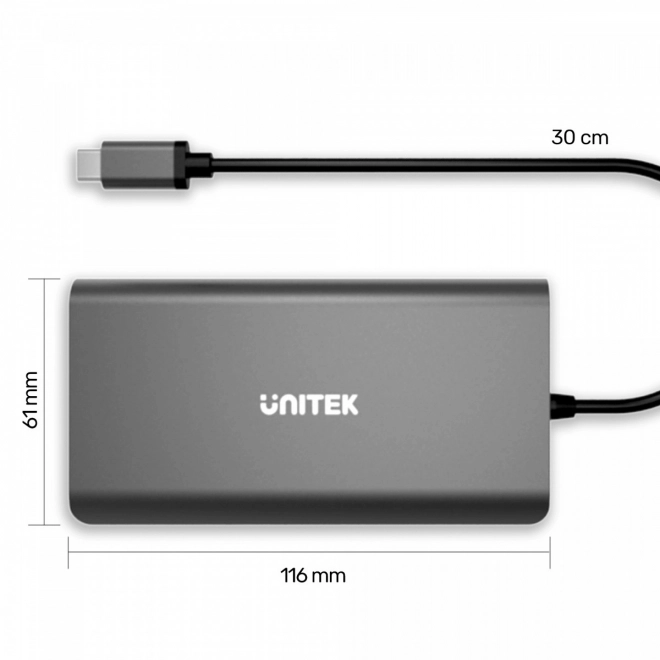 Universele USB-C Hub 8-in-1 Unitek