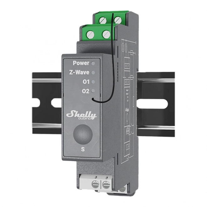 Shelly Qubino Pro tweekanaals relais op DIN-rail