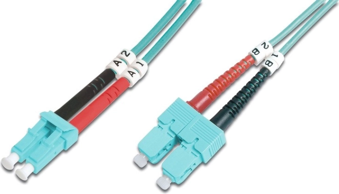 Optische patchkabel LC–SC MM OM3 duplex LSOH 1 m