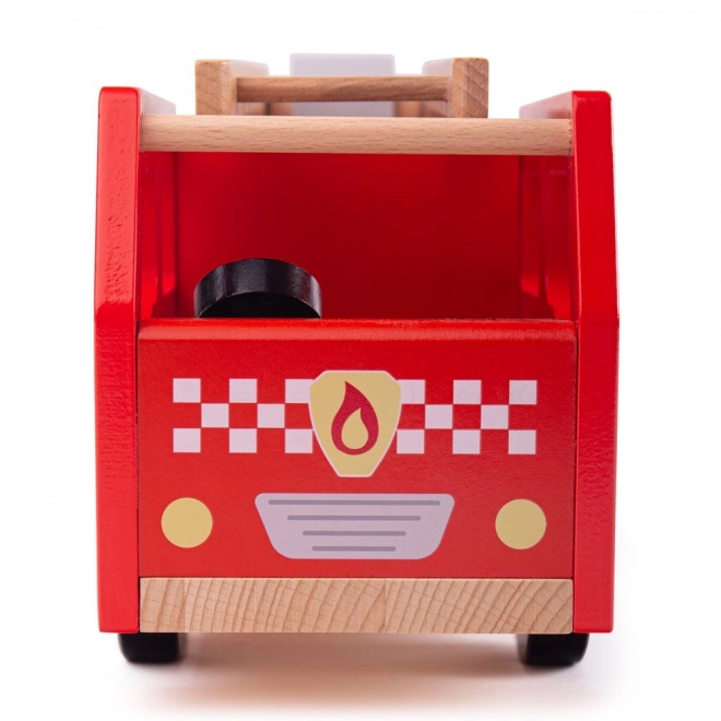 Houten brandweerauto voor kinderen