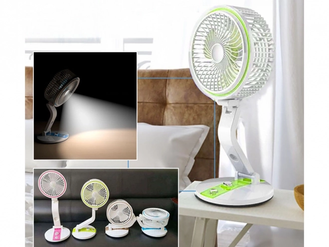 Draagbare opvouwbare ventilator met LED-licht