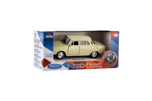 Auto Welly Škoda 100 metaal/plastic 11cm 1:34 vrije loopmogelijkheid 4 kleuren 15x7x7cm