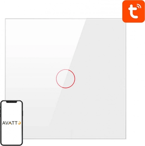 Slimme touch-schakelaar ZigBee Avatto 1-weg TUYA wit