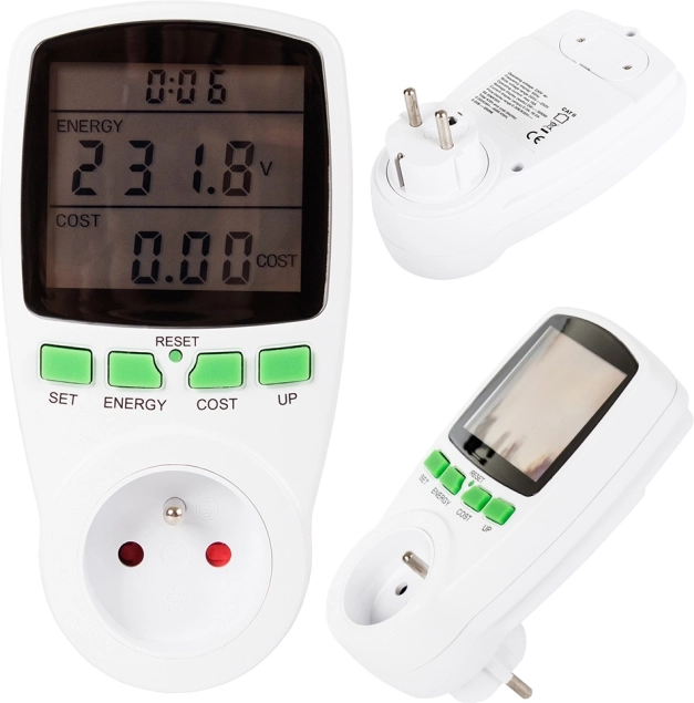 Digitale wattmeter met LCD-display