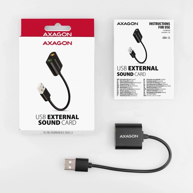 Externe geluidskaart USB 2.0 48kHz/16-bit stereo Axagon