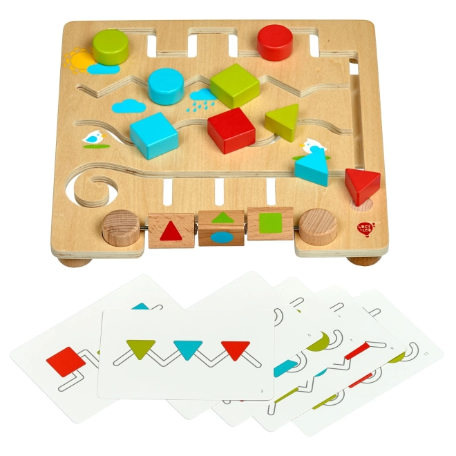 Voorbeeldkaarten en draaiblokken voor gevarieerd spel