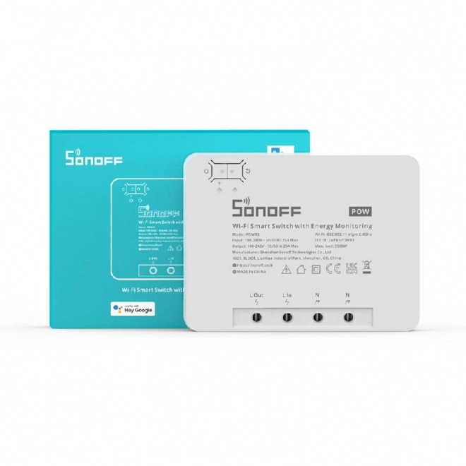 Slimme Wi-Fi-schakelaar met energiebewaking Sonoff POWR3 (25A/5500W)