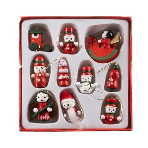 Kerstversieringen/hangers voor de boom 10 stuks. Ruhhy 22943