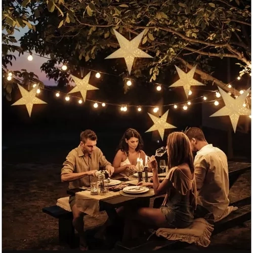 Verlichte papieren ster LED 50 cm