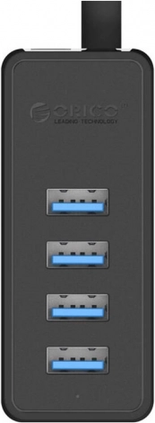 USB 3.0-hub ORICO met 4 poorten, externe voeding, zwart