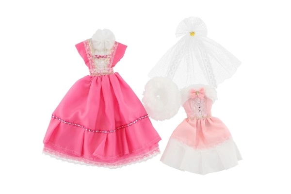 Poppenkleertjes met accessoires - 2 stuks