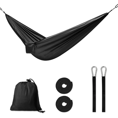 Zwarte toeristische kampeerhangmat 260 cm