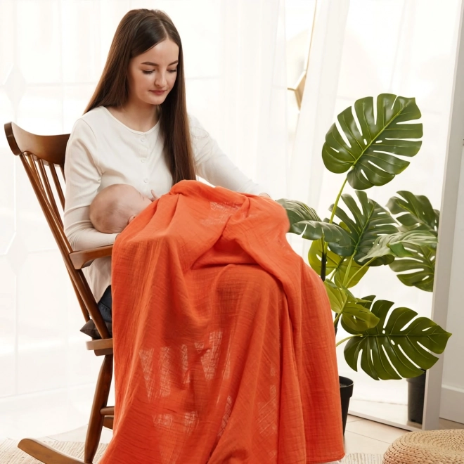 Tommy Lise Katoenen Mousseline Doek Glazed Carrot 120x120 cm