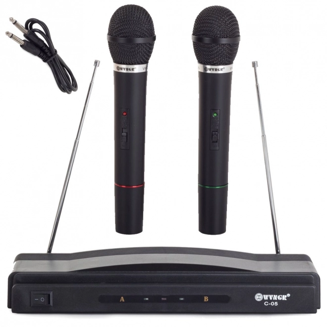 KARAOKE KIT 2x DRAADLOZE MICROFOON + STATION
