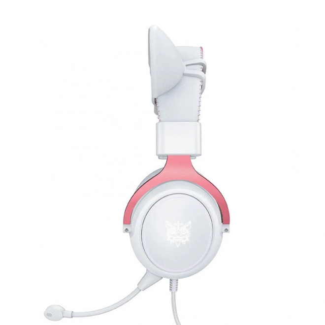 Gaming koptelefoon Onikuma X10 wit en roze met kattenoren