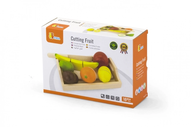 Houten snijfruit met dienblad