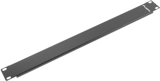 zwarte blindplaat voor 19" kast 1U