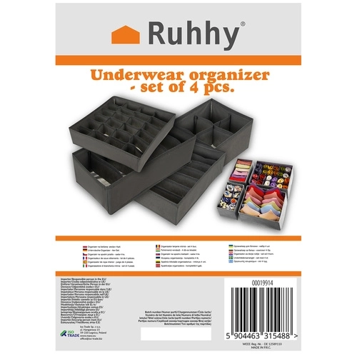 Organizer voor ondergoed - set van 4 stuks. Ruhy 19914