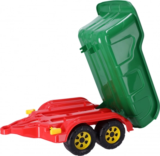 Kiepbare aanhanger met hendel